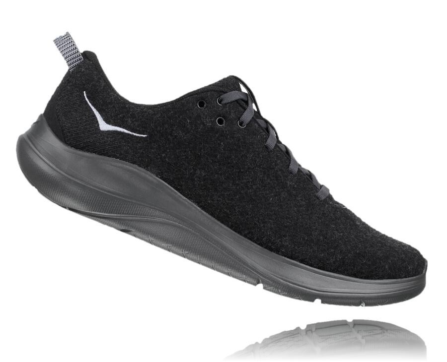 Hoka One One Tenisky Panske Čierne - Hupana Flow Wool - 78614-IWSO